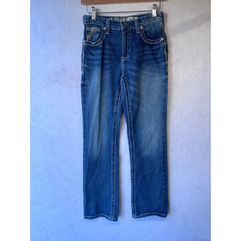 Ariat B4 Relaxed Bootcut Jeans Boys Size 14 Medium Wash Denim Straight Leg